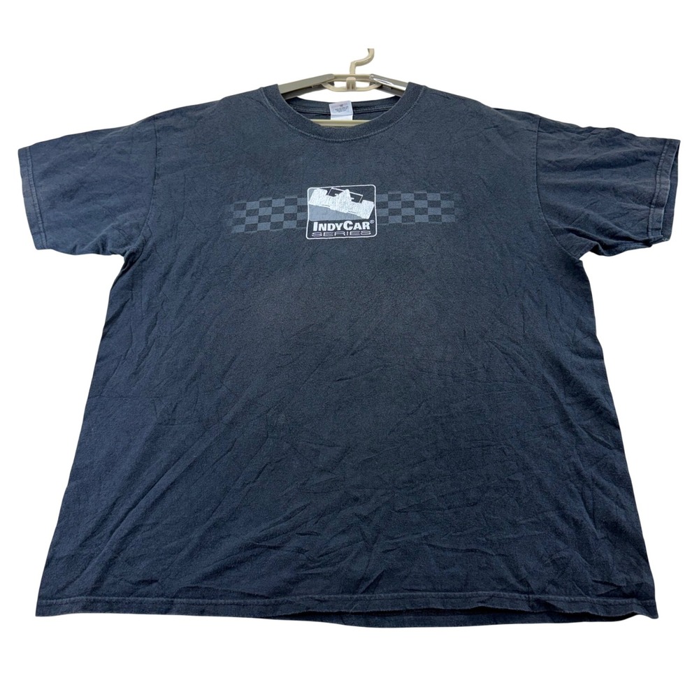 Anvil T-Shirt Mens XL Black IndyCar Series Racing Graphic Short Sleeve Tee
